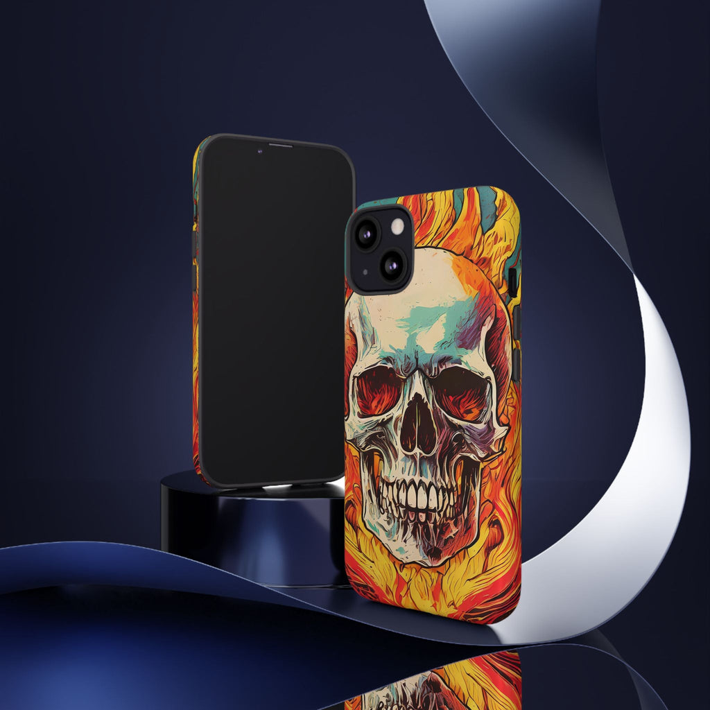 Flaming Skull Tough Phone Case