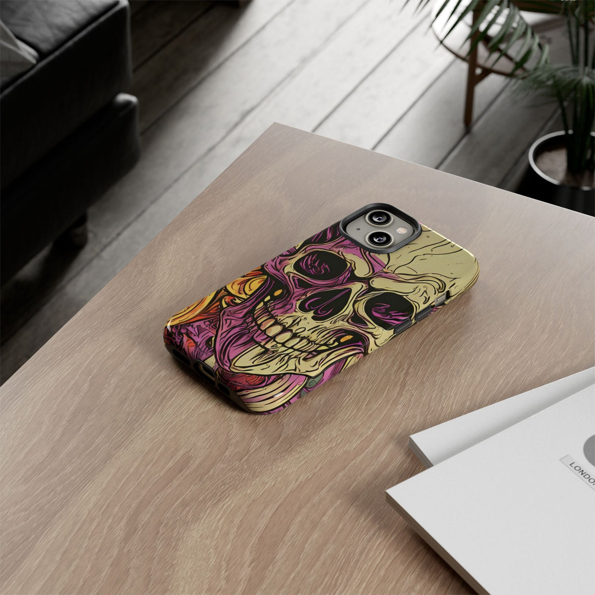 Abstract Purple Skull Tough Phone Case