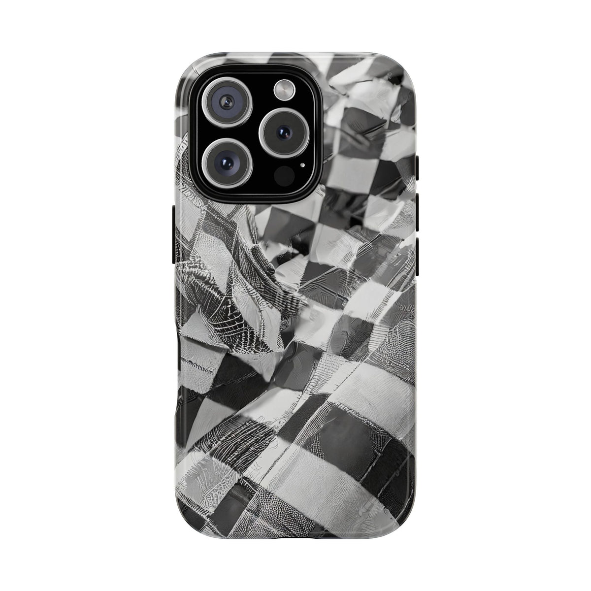 Abstract Checker Print Tough Phone Case