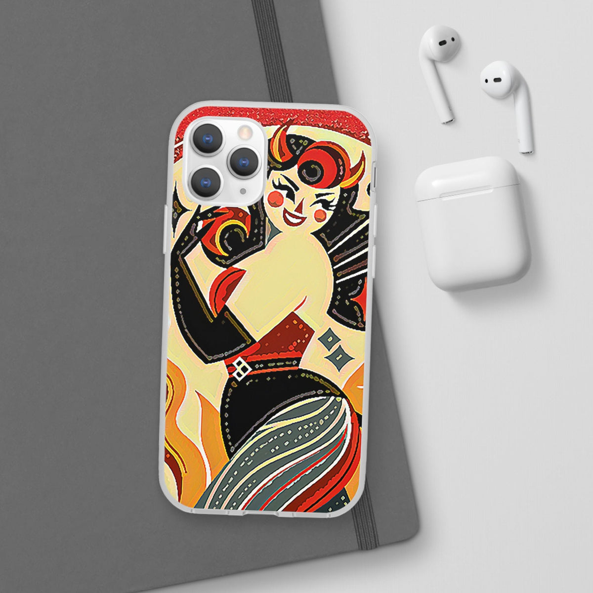 Red & Black Female Devil Flexi Phone Case