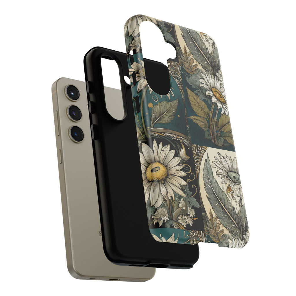 Abstract Teal Daisy Tough Phone Case