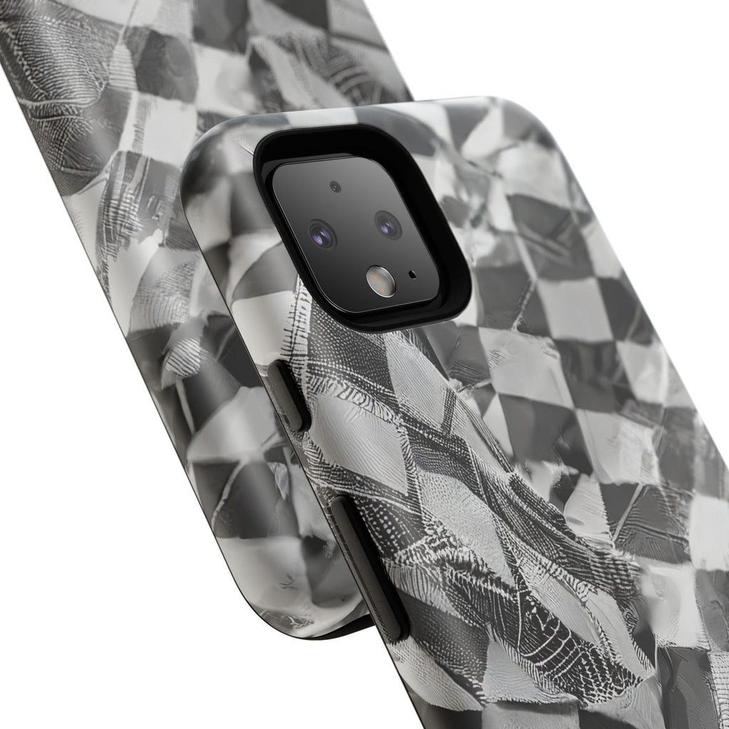 Abstract Checker Print Tough Phone Case