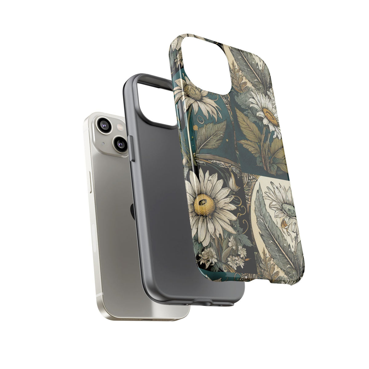 Abstract Teal Daisy Tough Phone Case