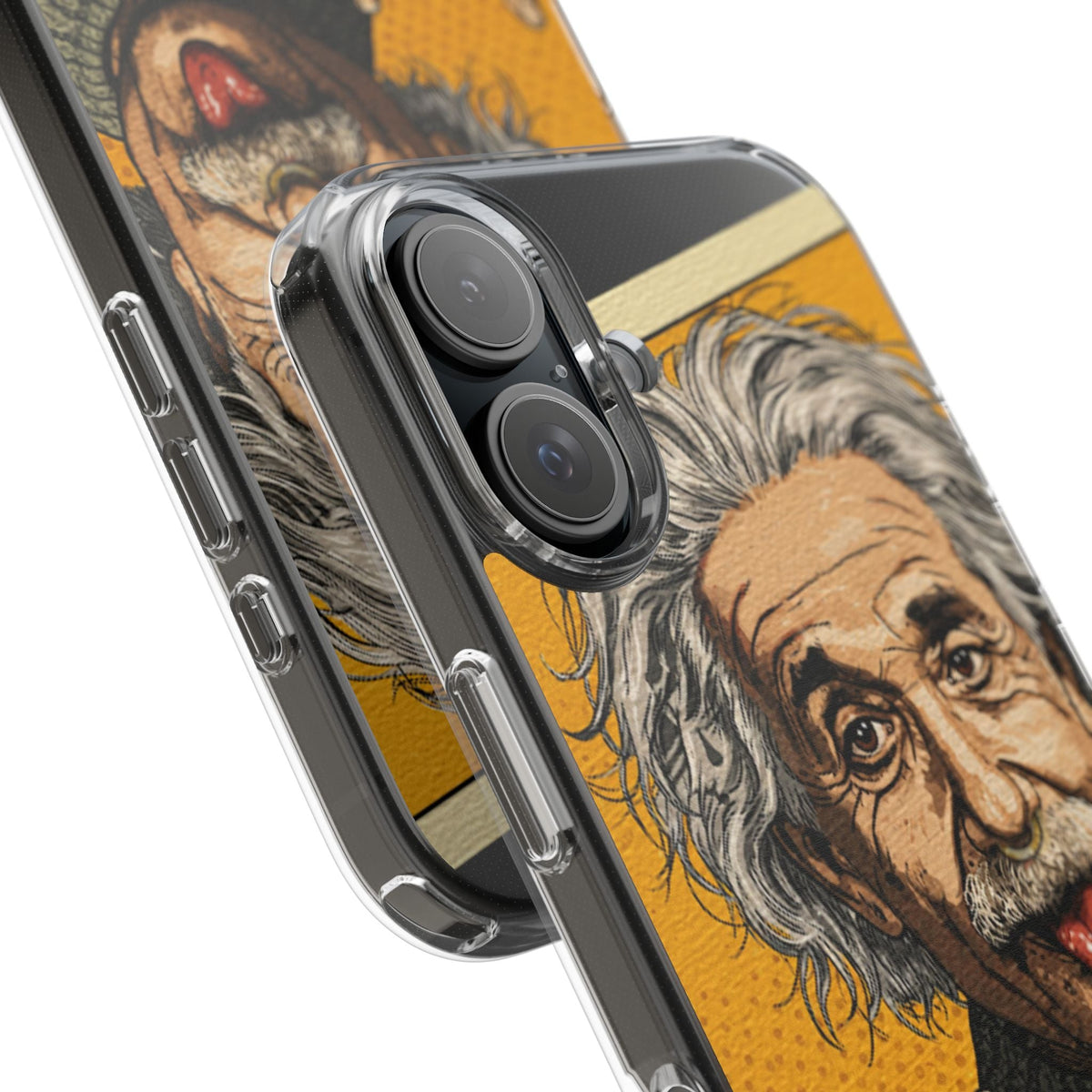 Edgy Einstein Clear Phone Cases