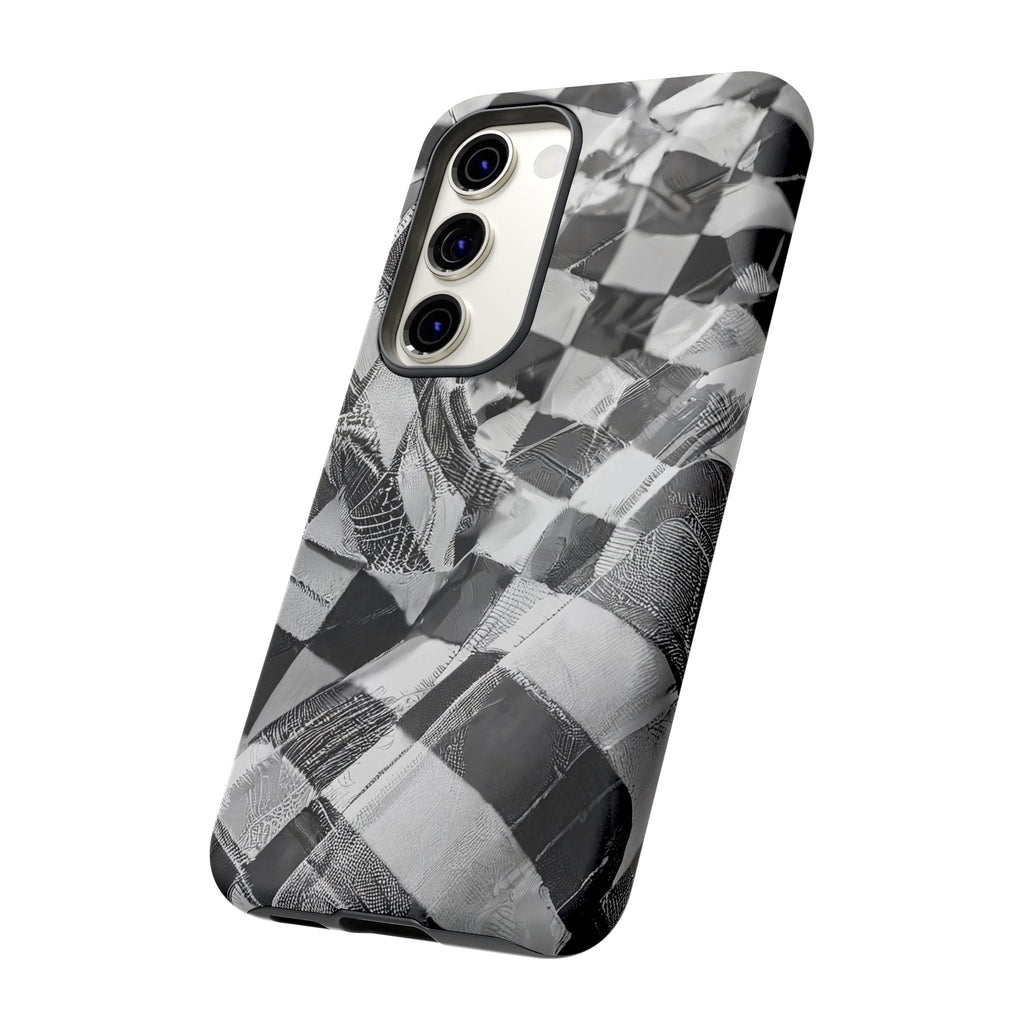 Abstract Checker Print Tough Phone Case