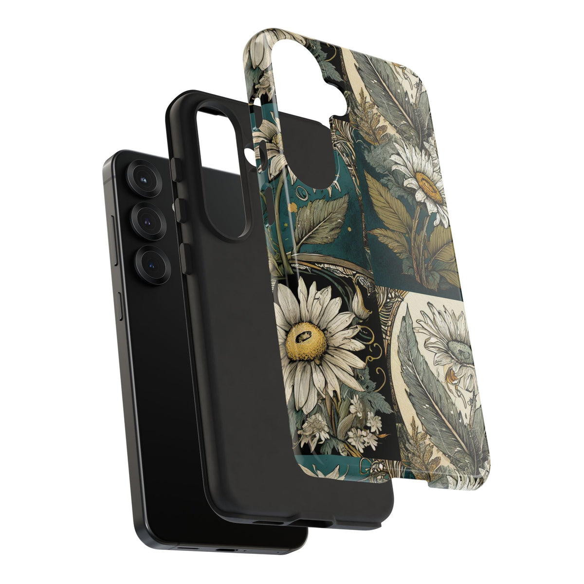 Abstract Teal Daisy Tough Phone Case