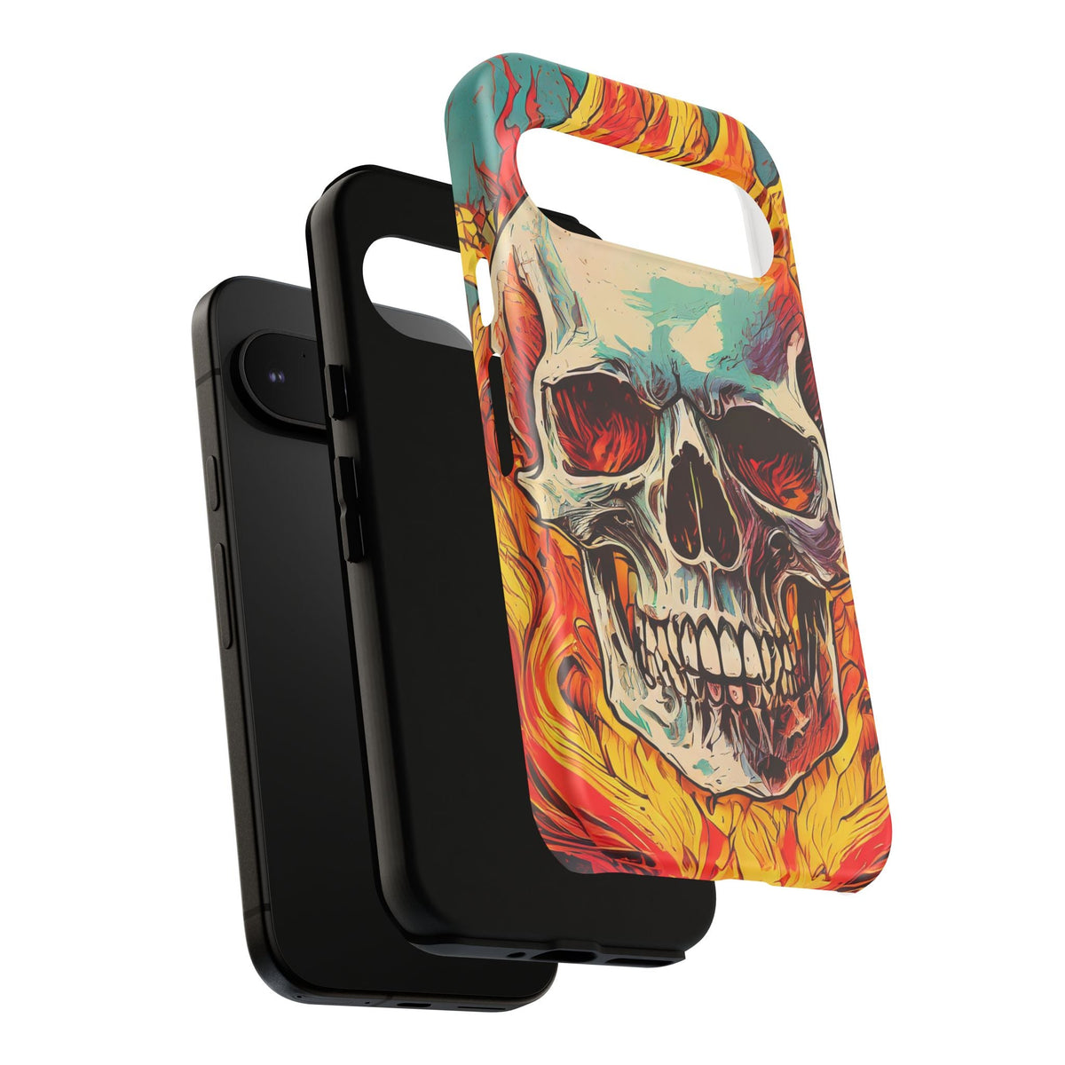 Flaming Skull Tough Phone Case