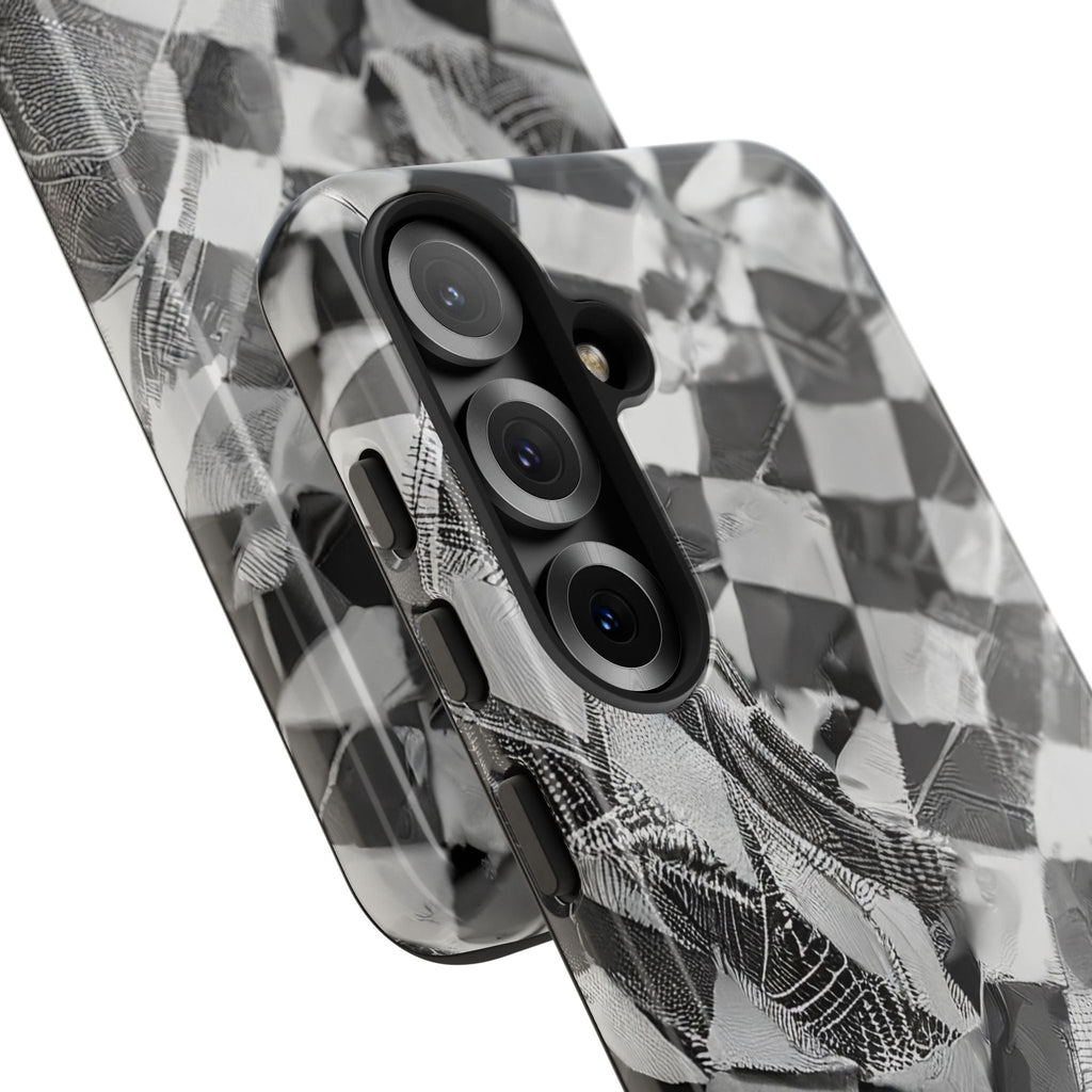 Abstract Checker Print Tough Phone Case