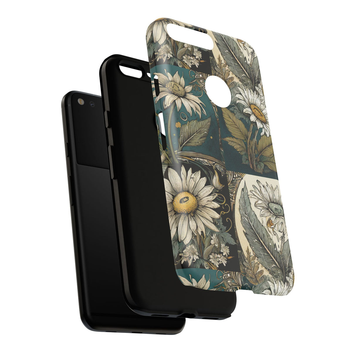 Abstract Teal Daisy Tough Phone Case