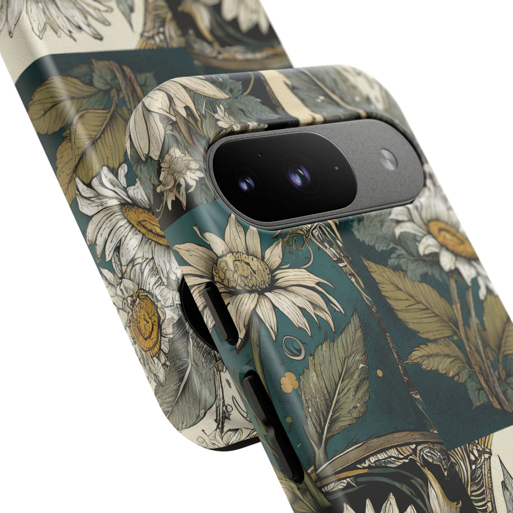 Abstract Teal Daisy Tough Phone Case