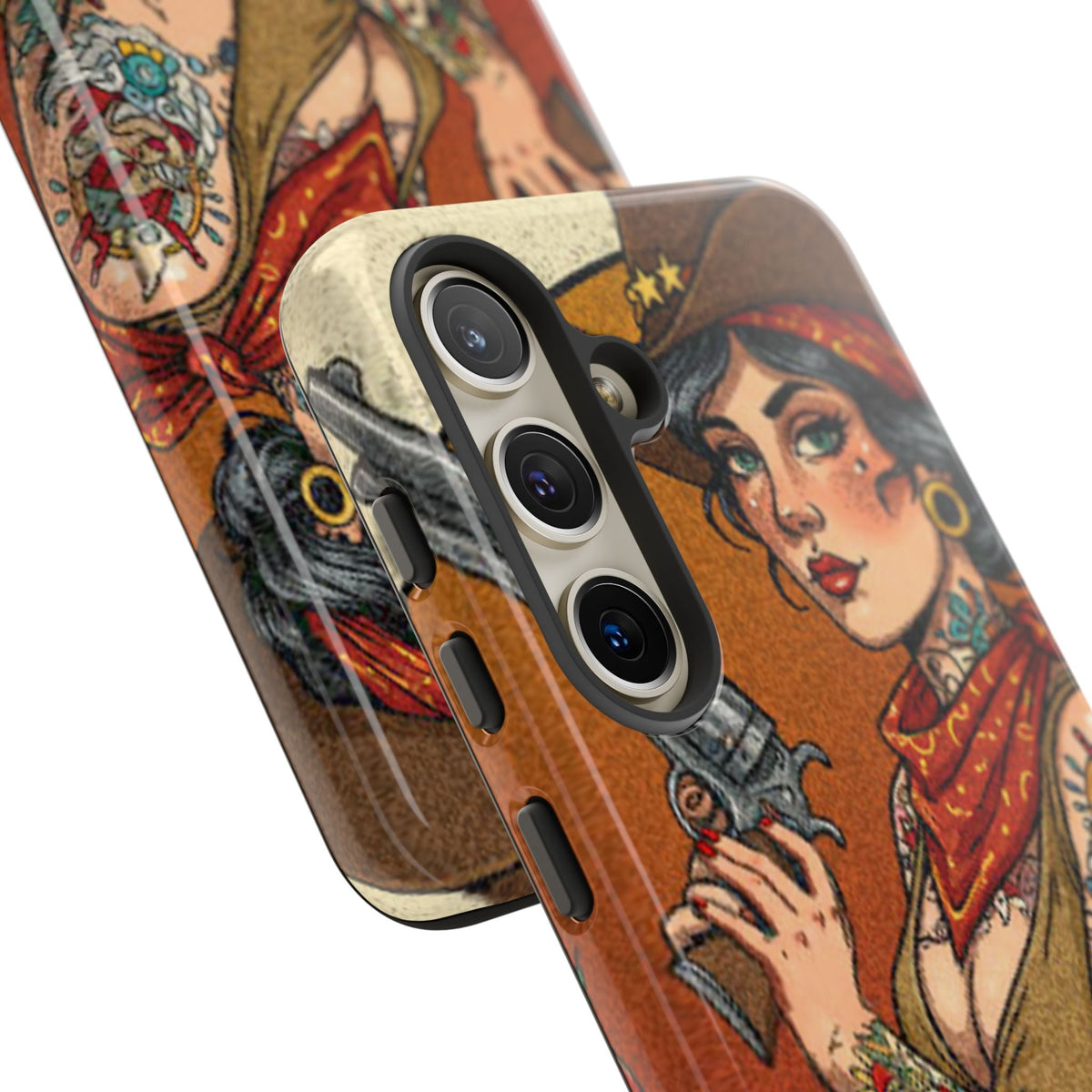 Vintage Western Tough Phone Case with Outlaw Design