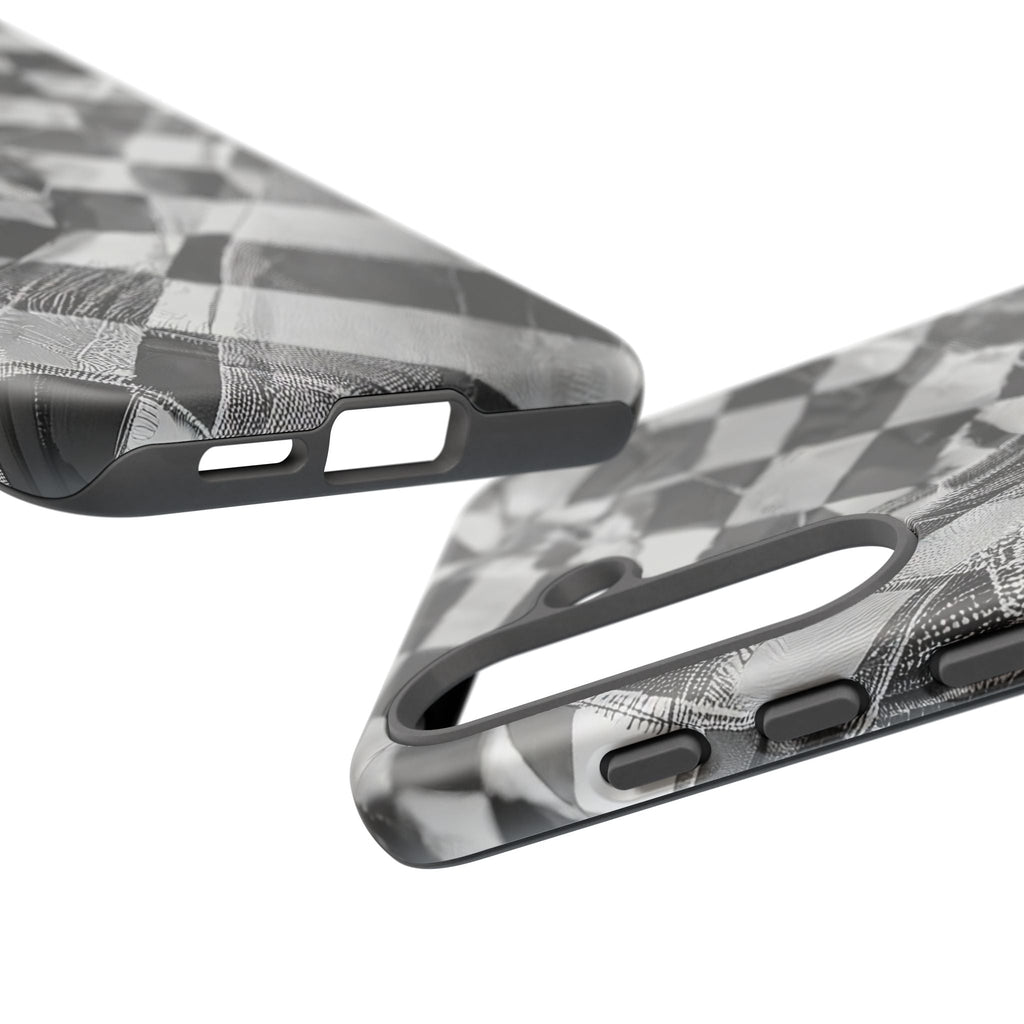 Abstract Checker Print Tough Phone Case