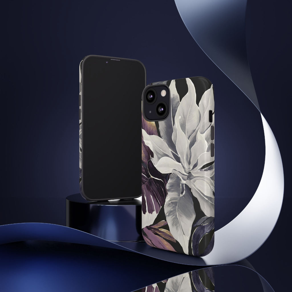 White & Plum Floral Tough Phone Case