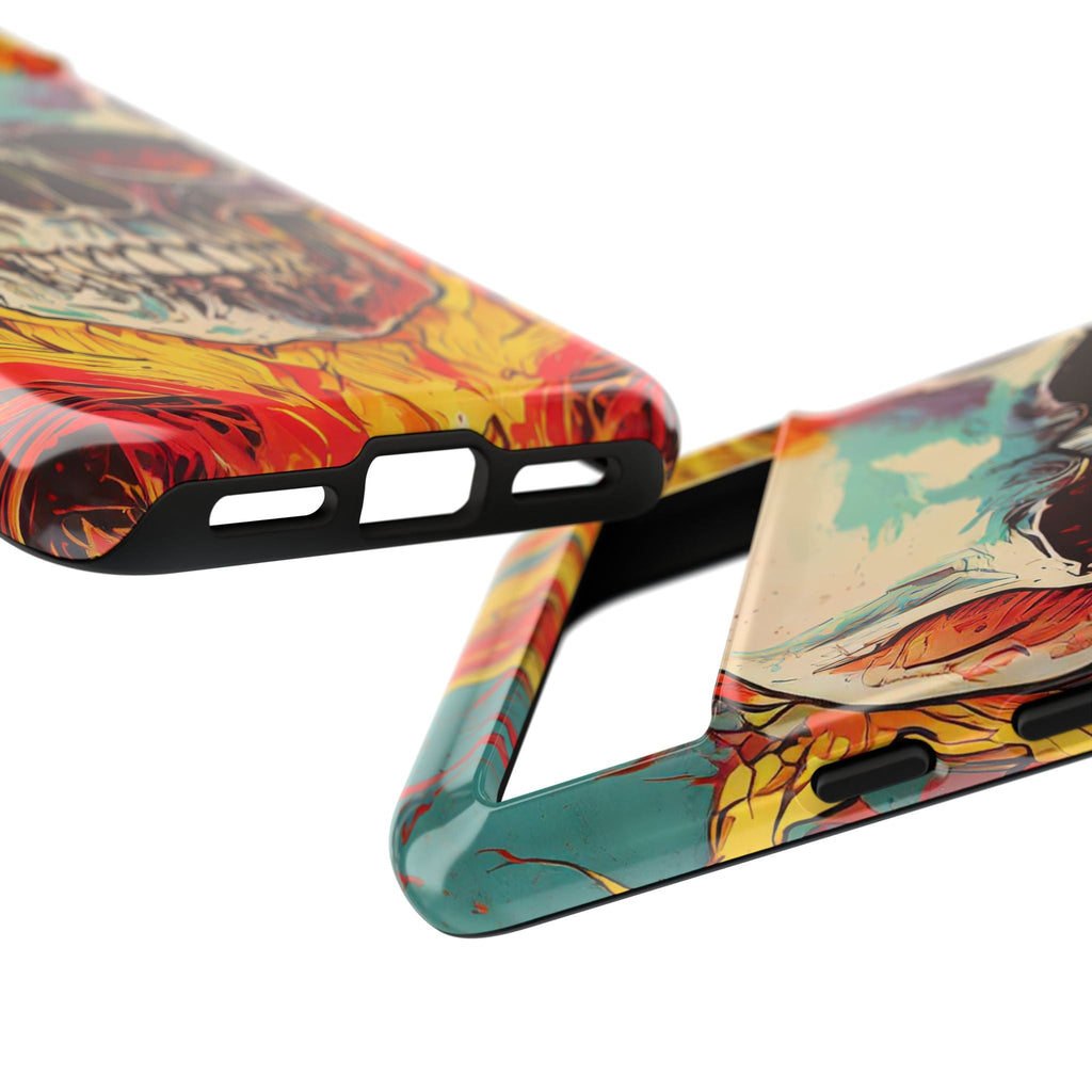 Flaming Skull Tough Phone Case