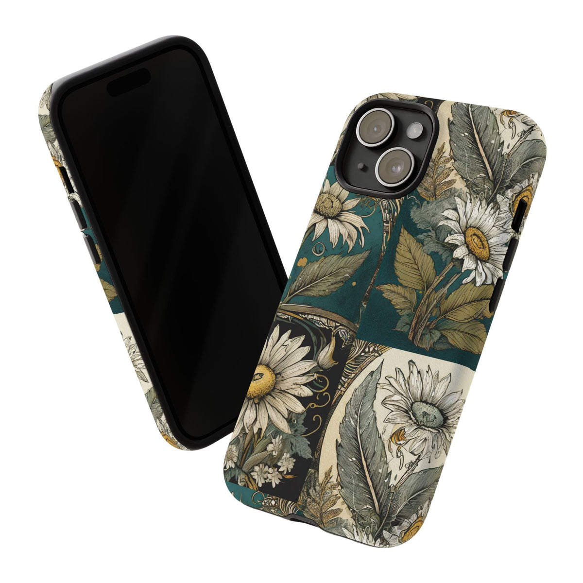 Abstract Teal Daisy Tough Phone Case