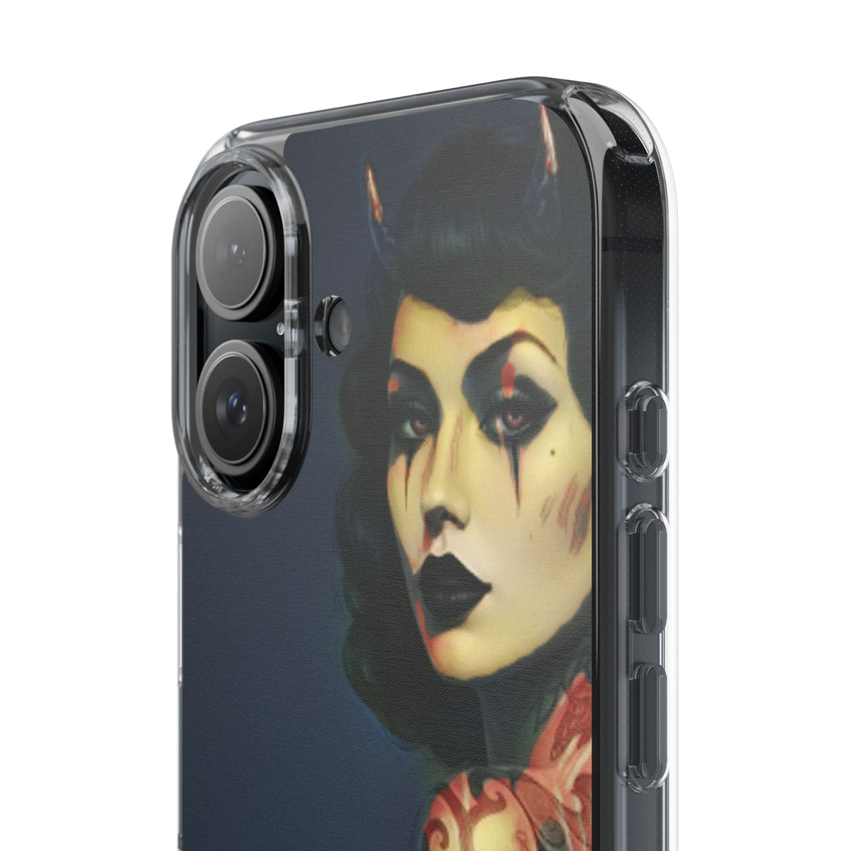 Gothic Devilish Tattooed Beauty Clear Phone Case