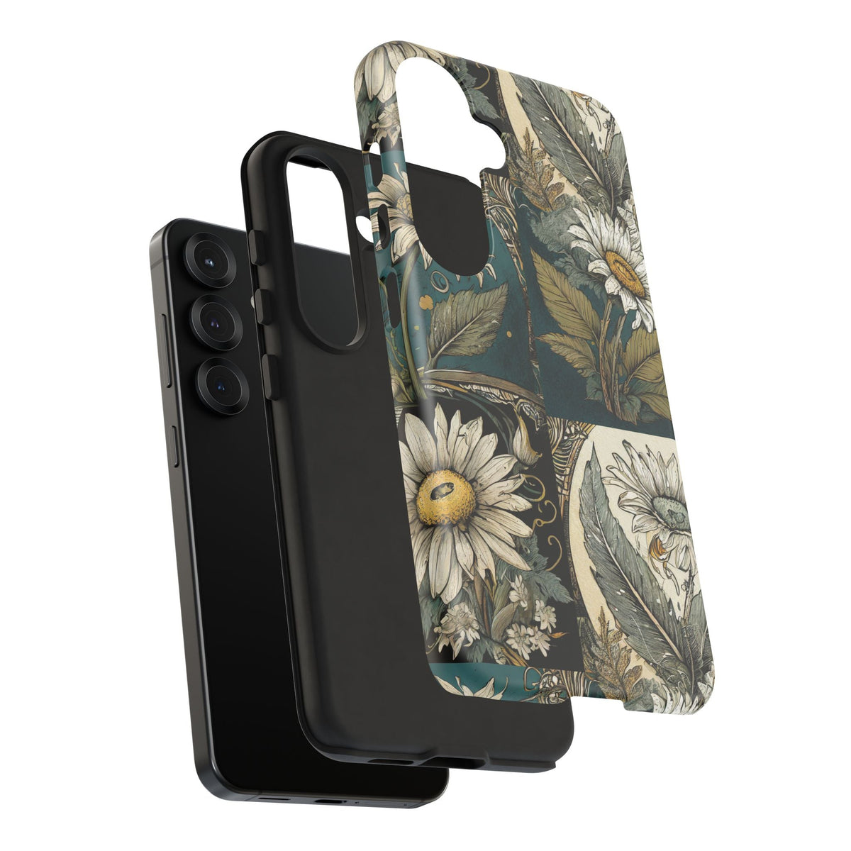 Abstract Teal Daisy Tough Phone Case