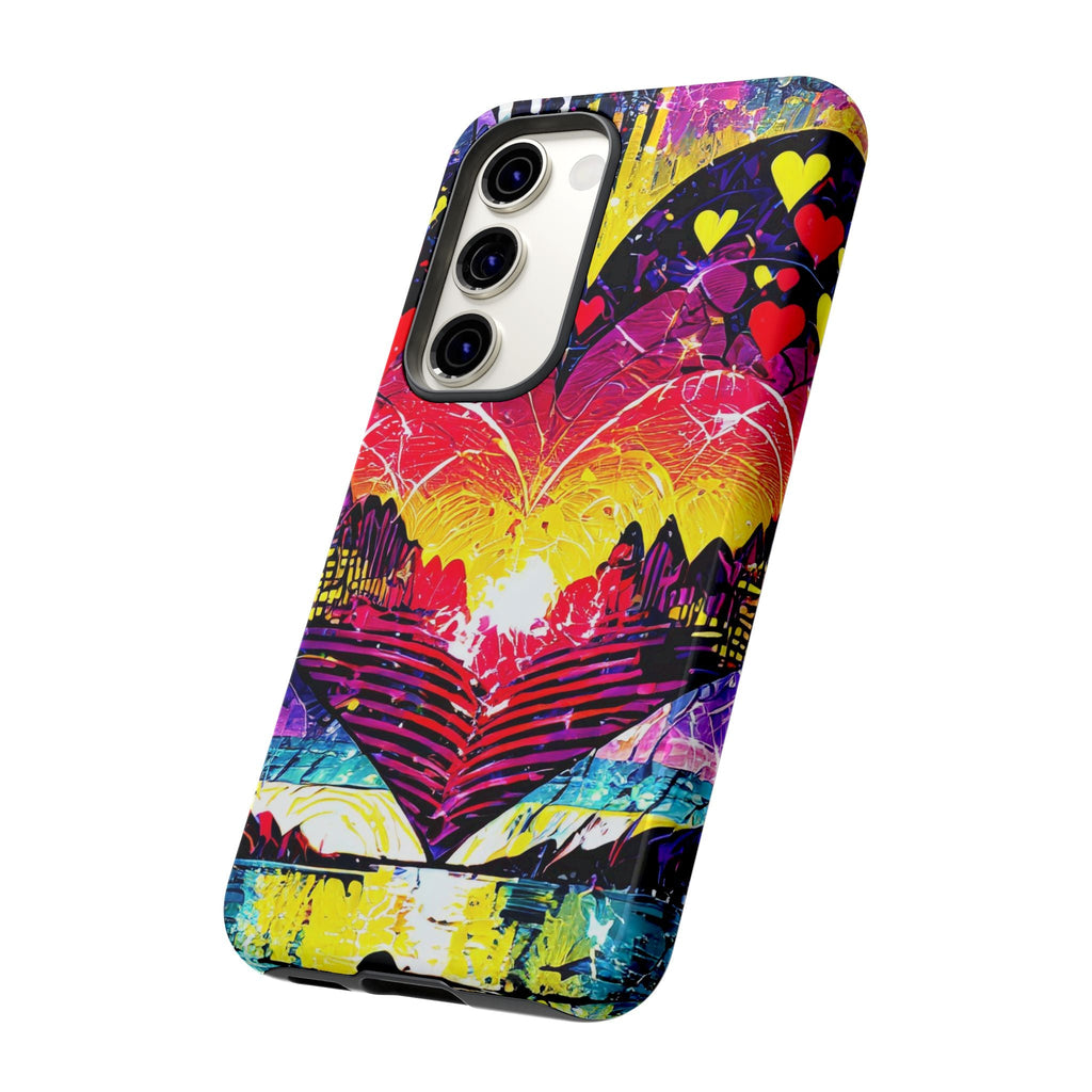 Vibrant Heart Sunset Tough Phone Case
