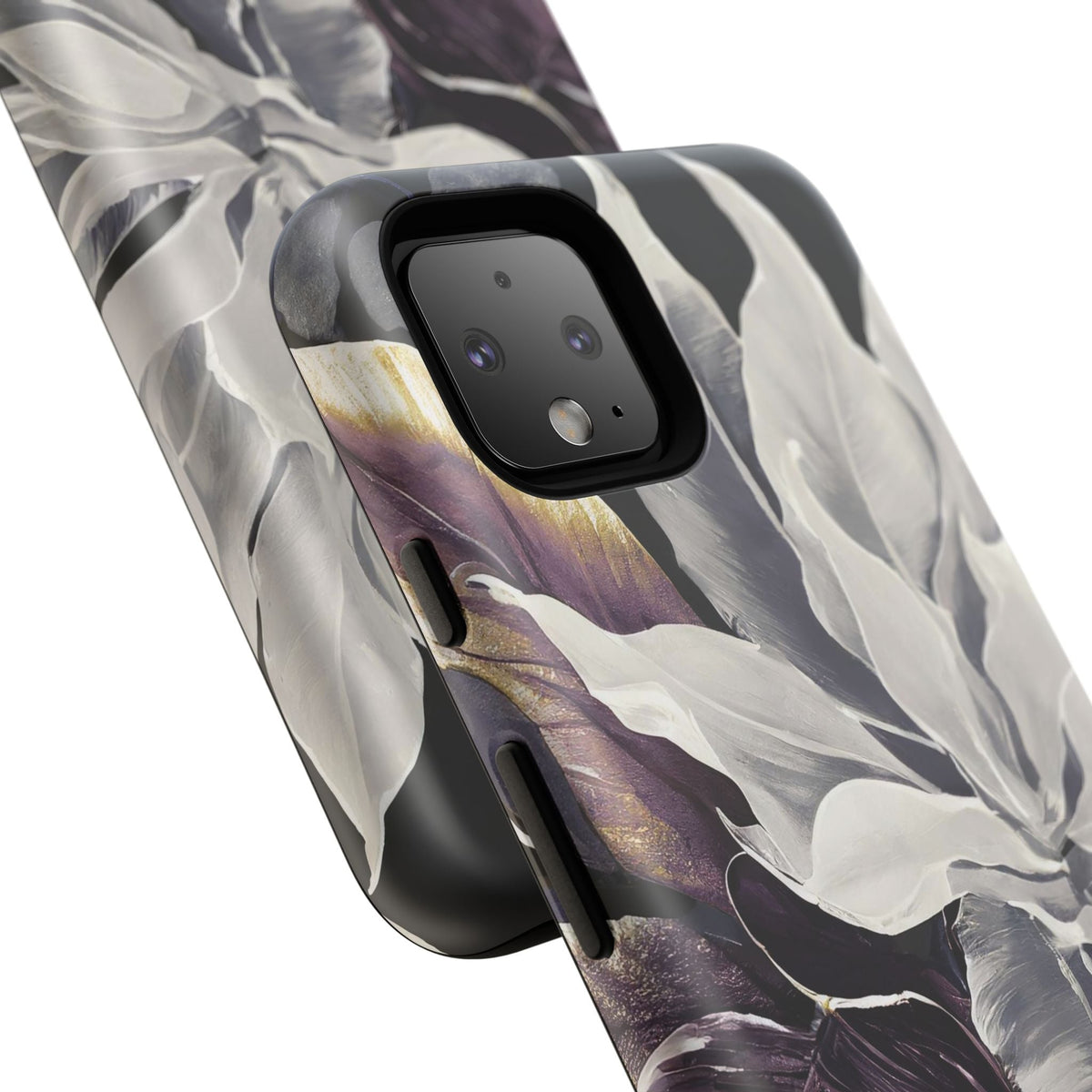 White & Plum Floral Tough Phone Case