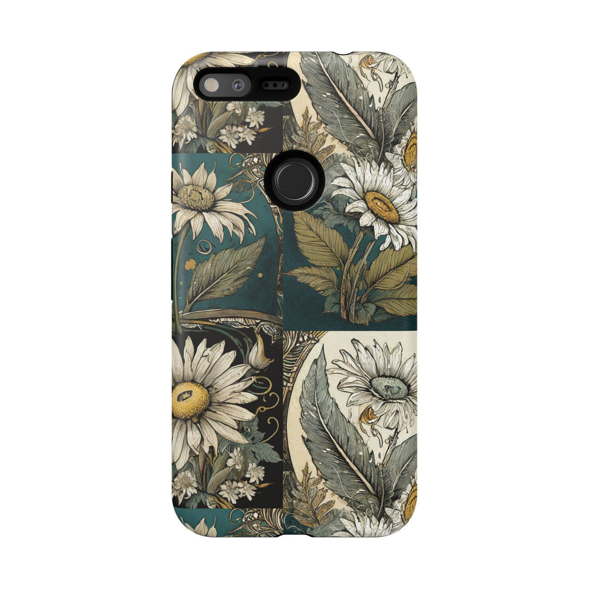 Abstract Teal Daisy Tough Phone Case