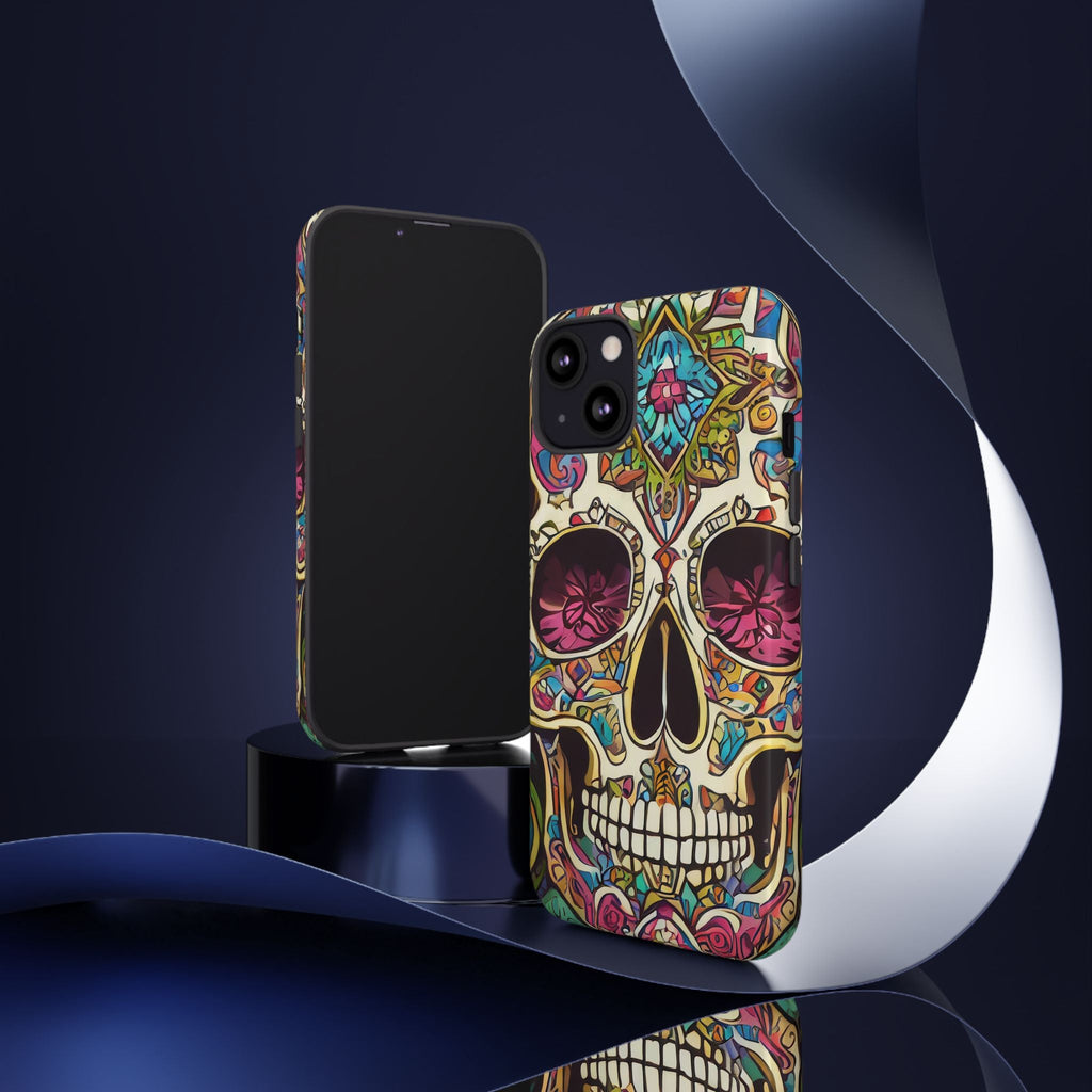 Colorful Sugar Skull Tough Phone Case