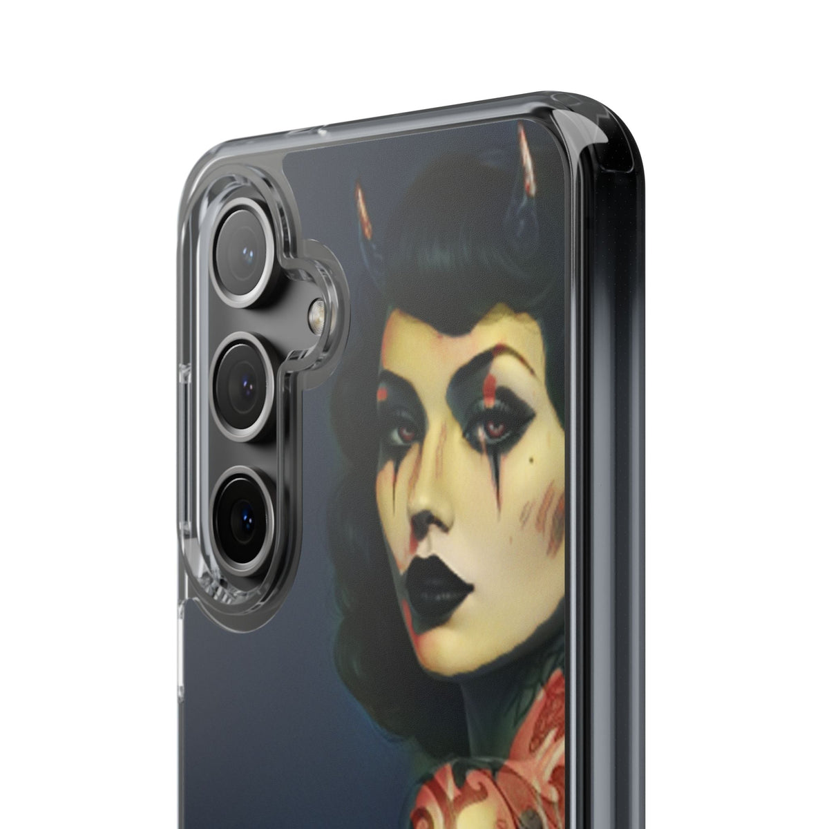 Gothic Devilish Tattooed Beauty Clear Phone Case