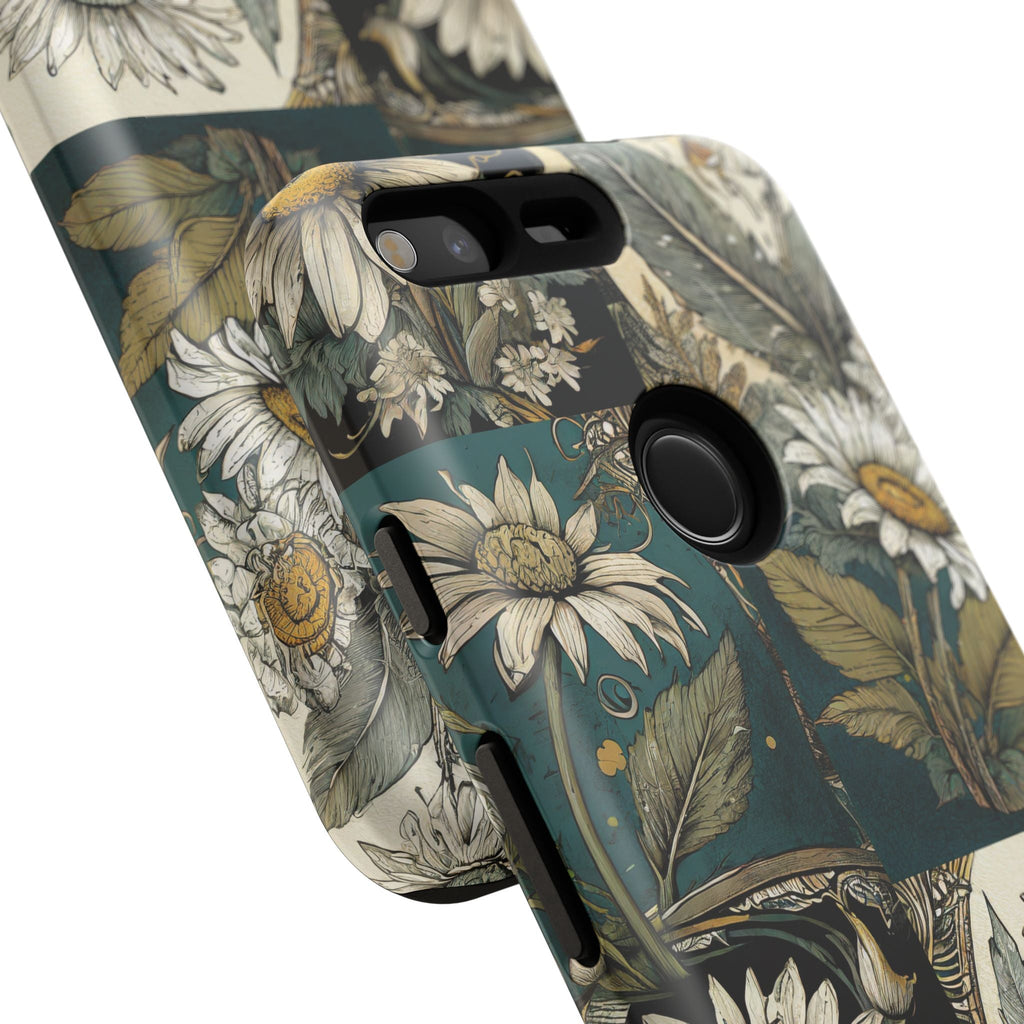 Abstract Teal Daisy Tough Phone Case