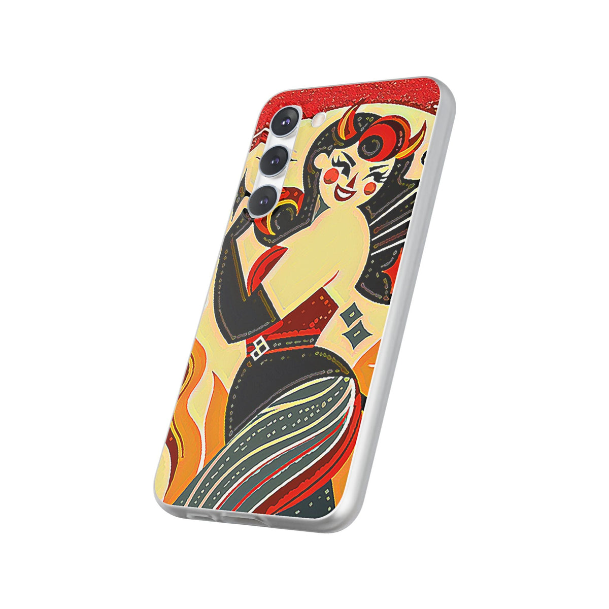 Red & Black Female Devil Flexi Phone Case