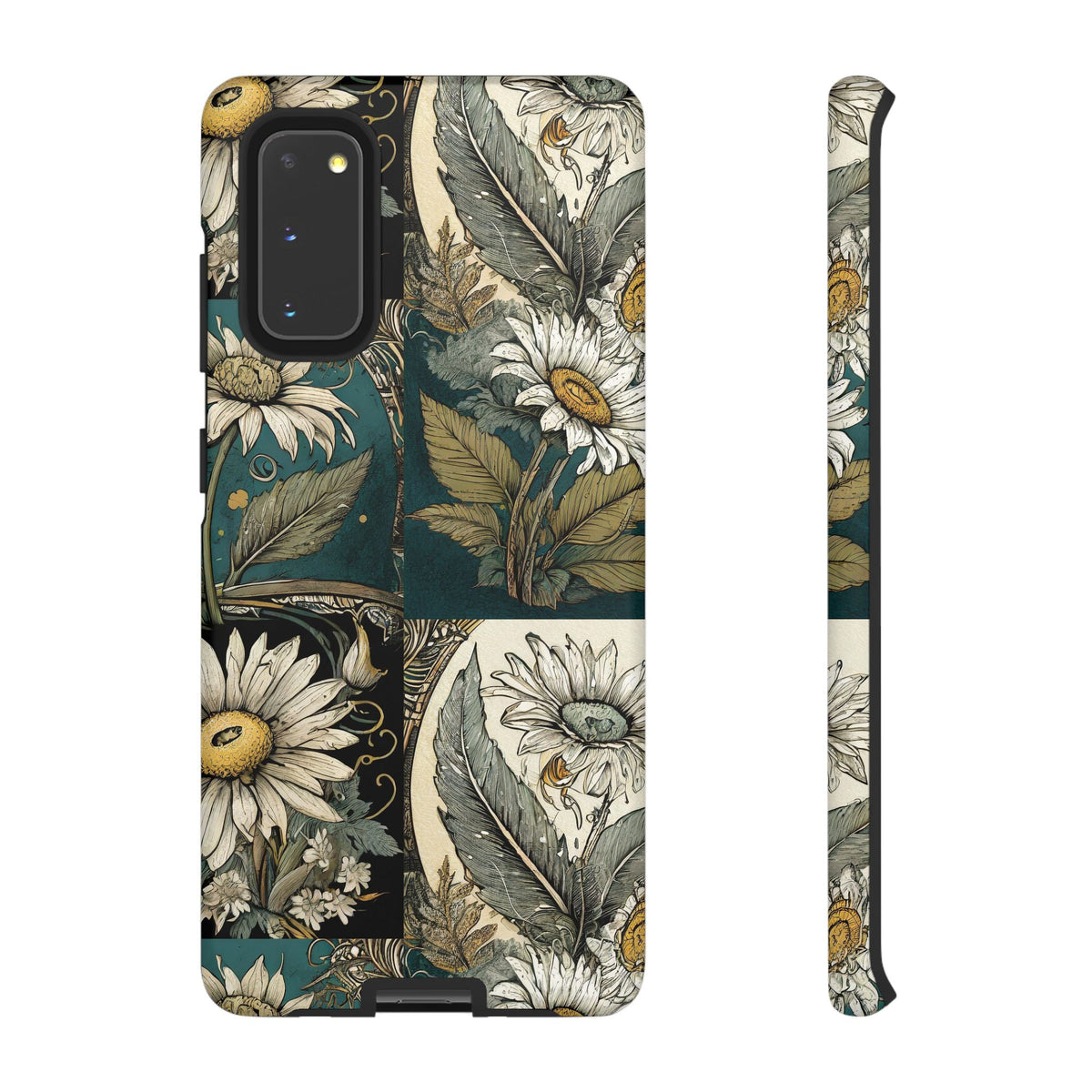 Abstract Teal Daisy Tough Phone Case