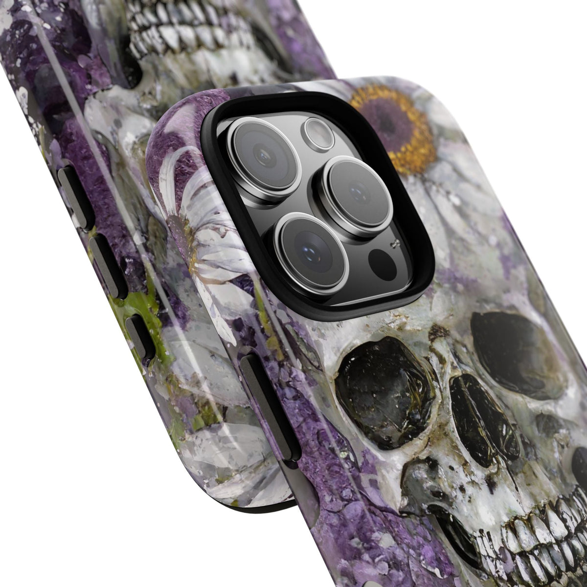Plum Skull and Daisy Tough Phone Case