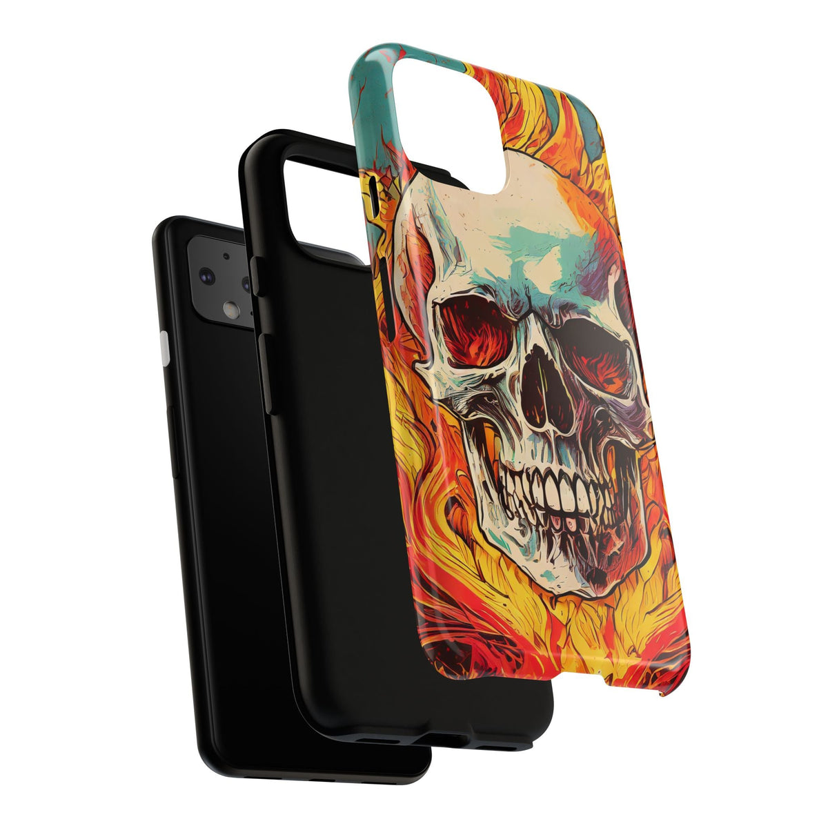 Flaming Skull Tough Phone Case