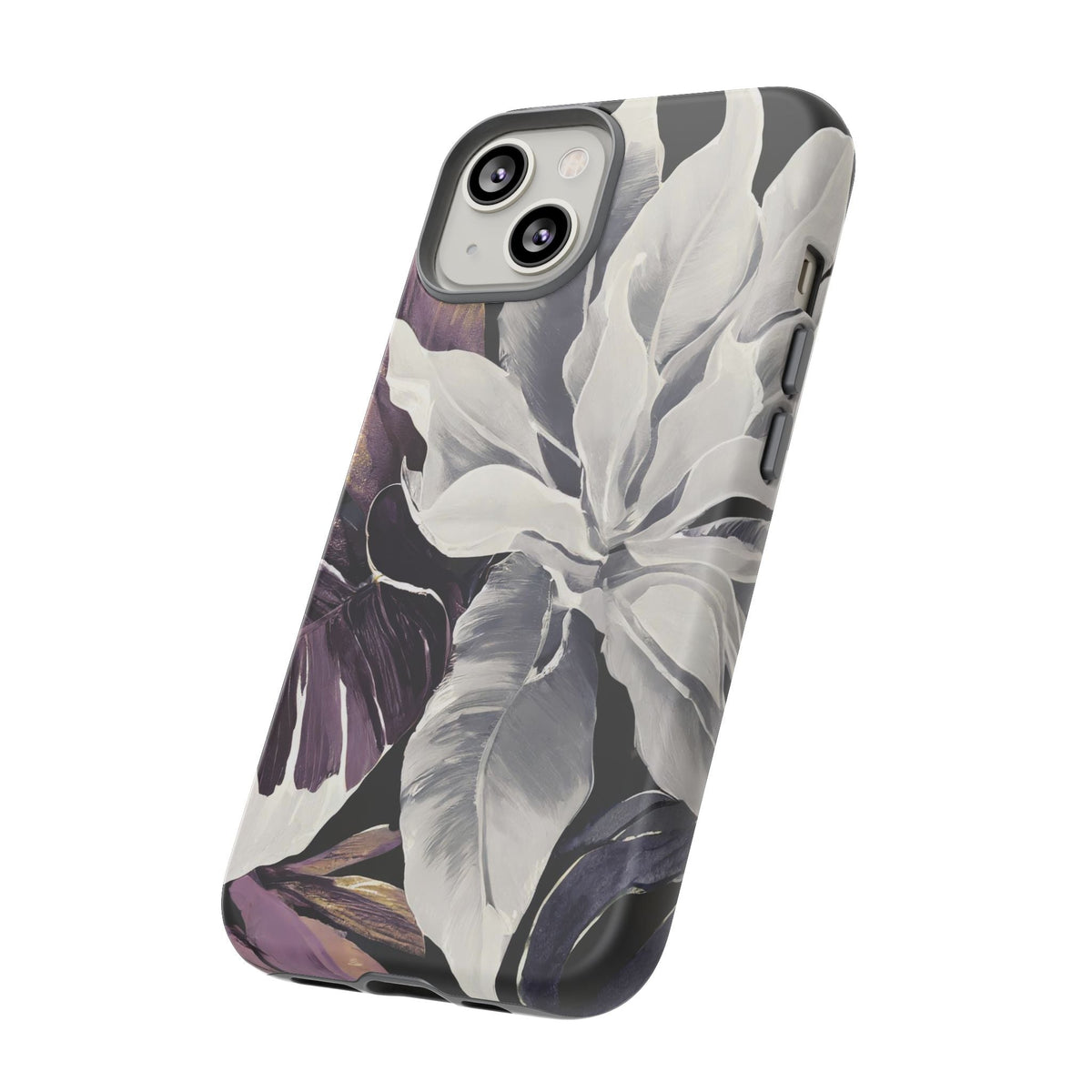 White & Plum Floral Tough Phone Case