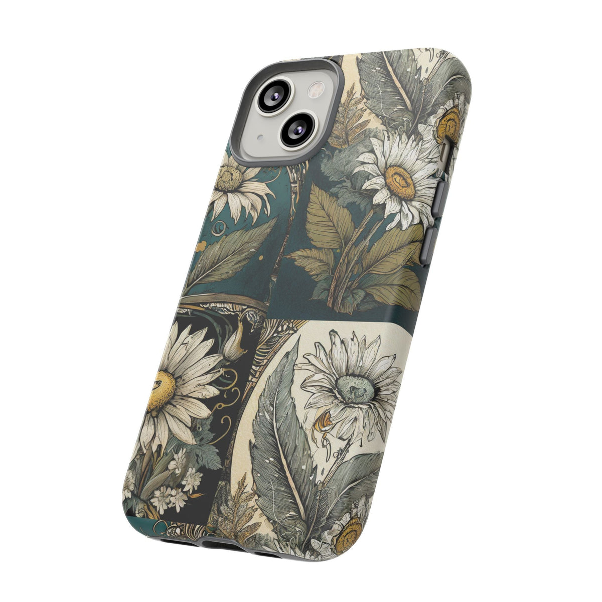 Abstract Teal Daisy Tough Phone Case