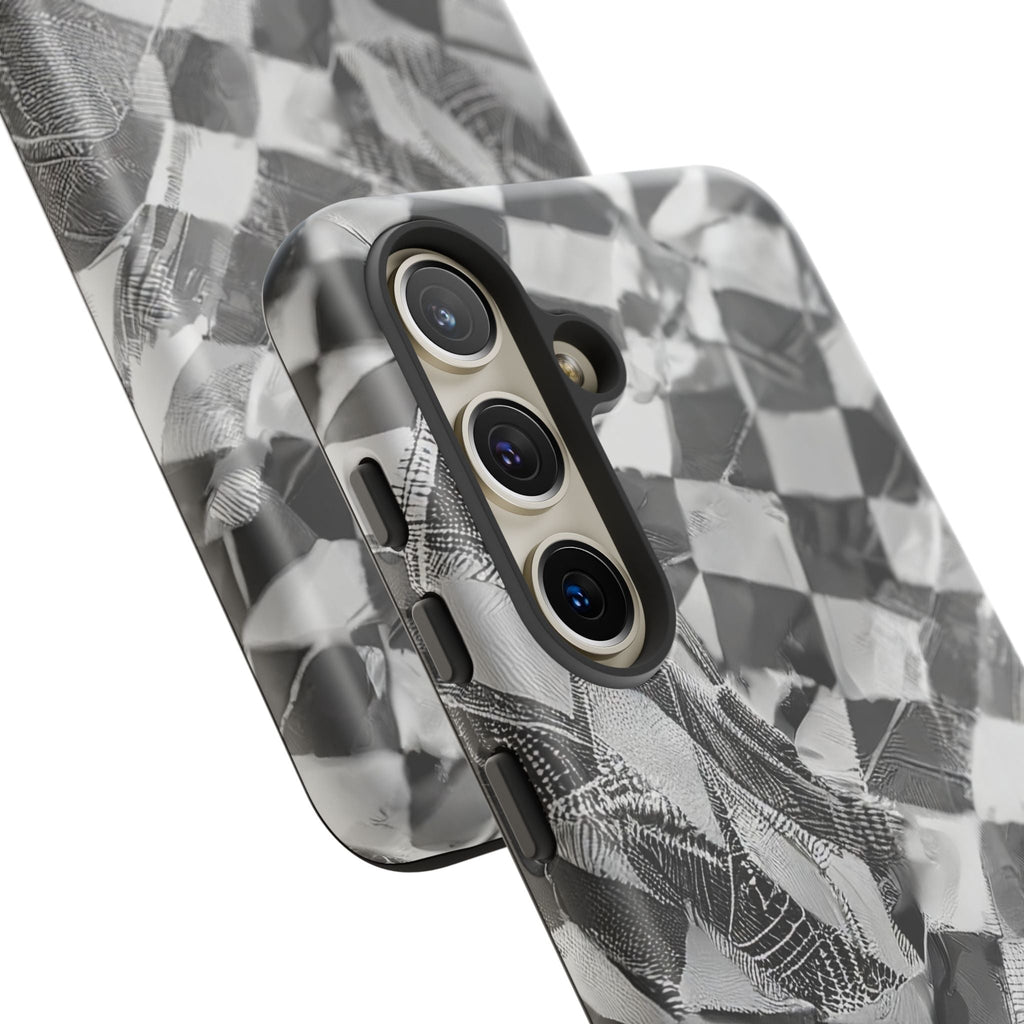 Abstract Checker Print Tough Phone Case