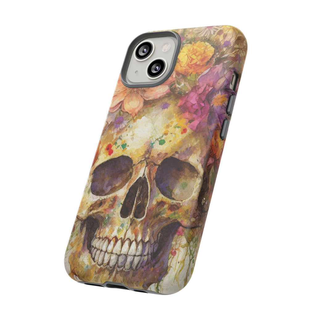Unique Floral Skull Tough Phone Case