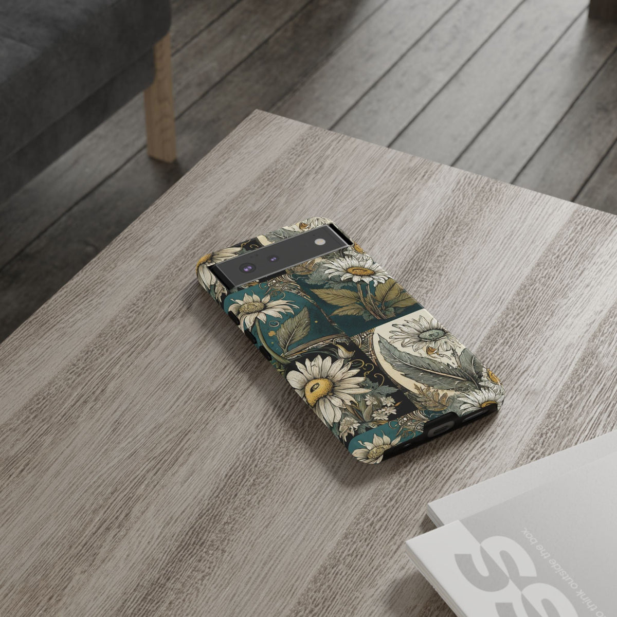 Abstract Teal Daisy Tough Phone Case