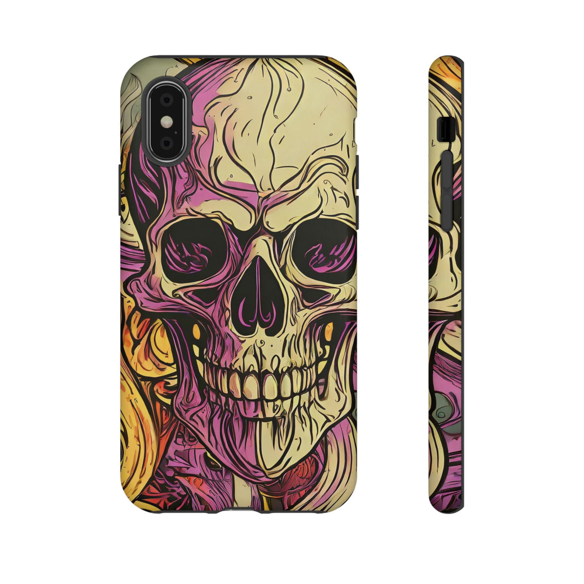 Abstract Purple Skull Tough Phone Case
