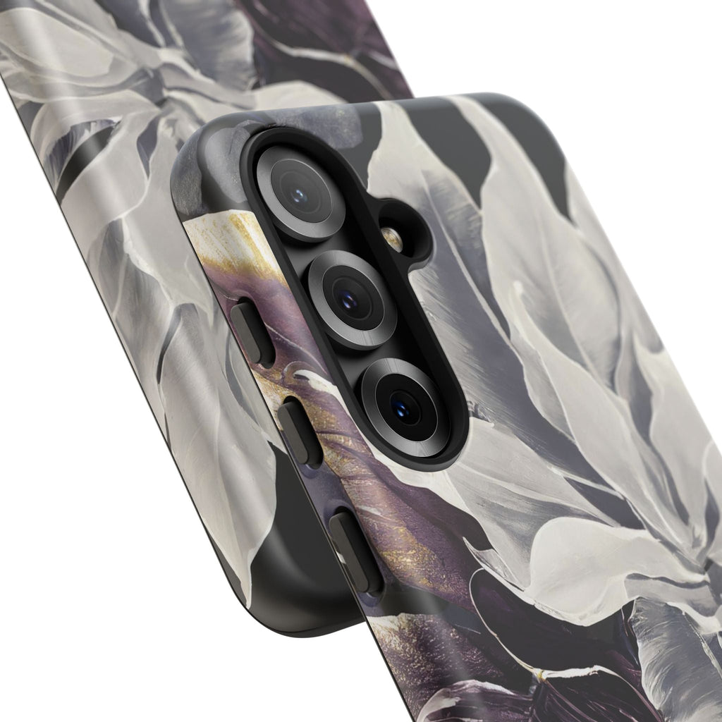 White & Plum Floral Tough Phone Case