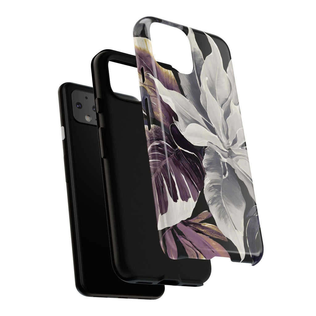 White & Plum Floral Tough Phone Case
