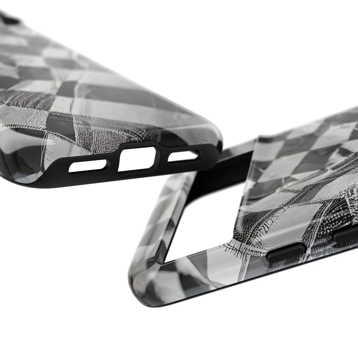 Abstract Checker Print Tough Phone Case