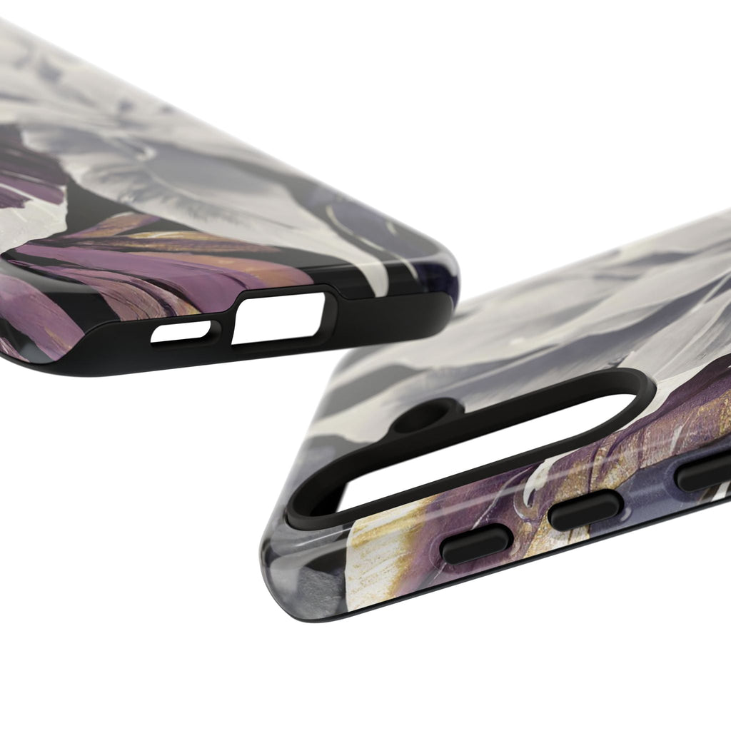 White & Plum Floral Tough Phone Case