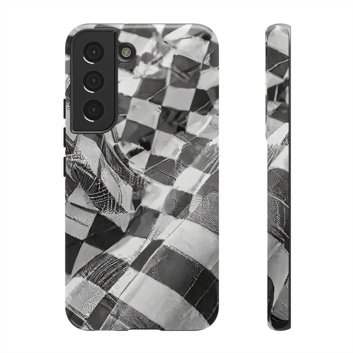 Abstract Checker Print Tough Phone Case