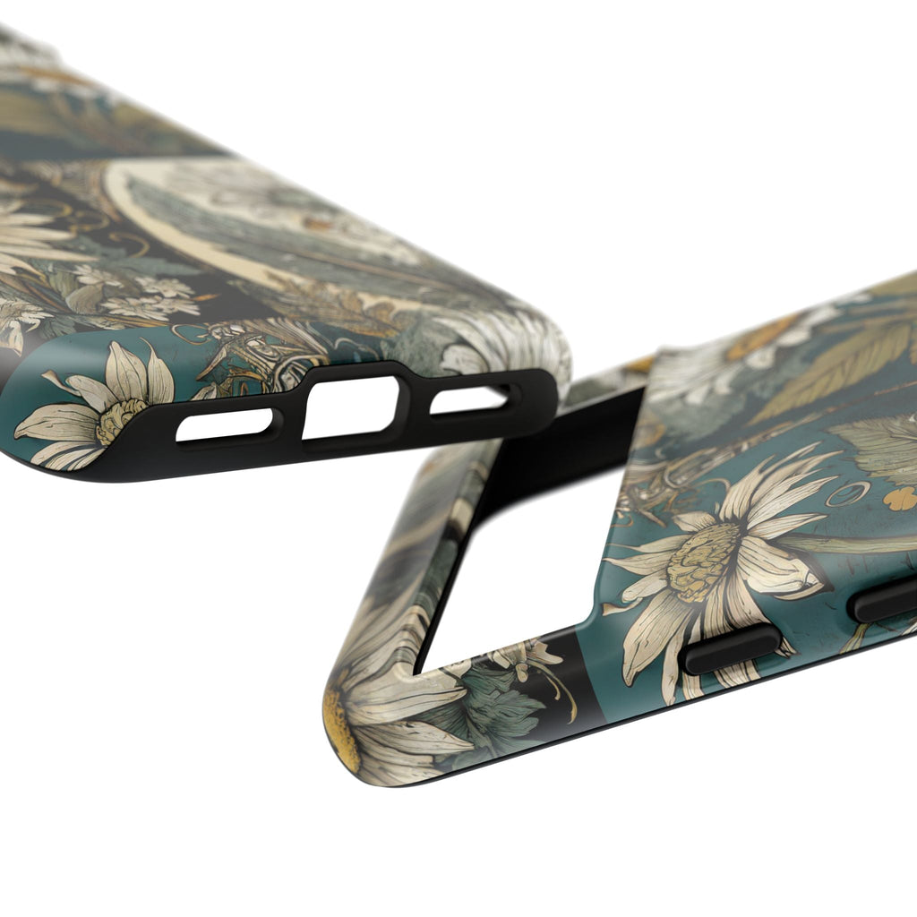 Abstract Teal Daisy Tough Phone Case
