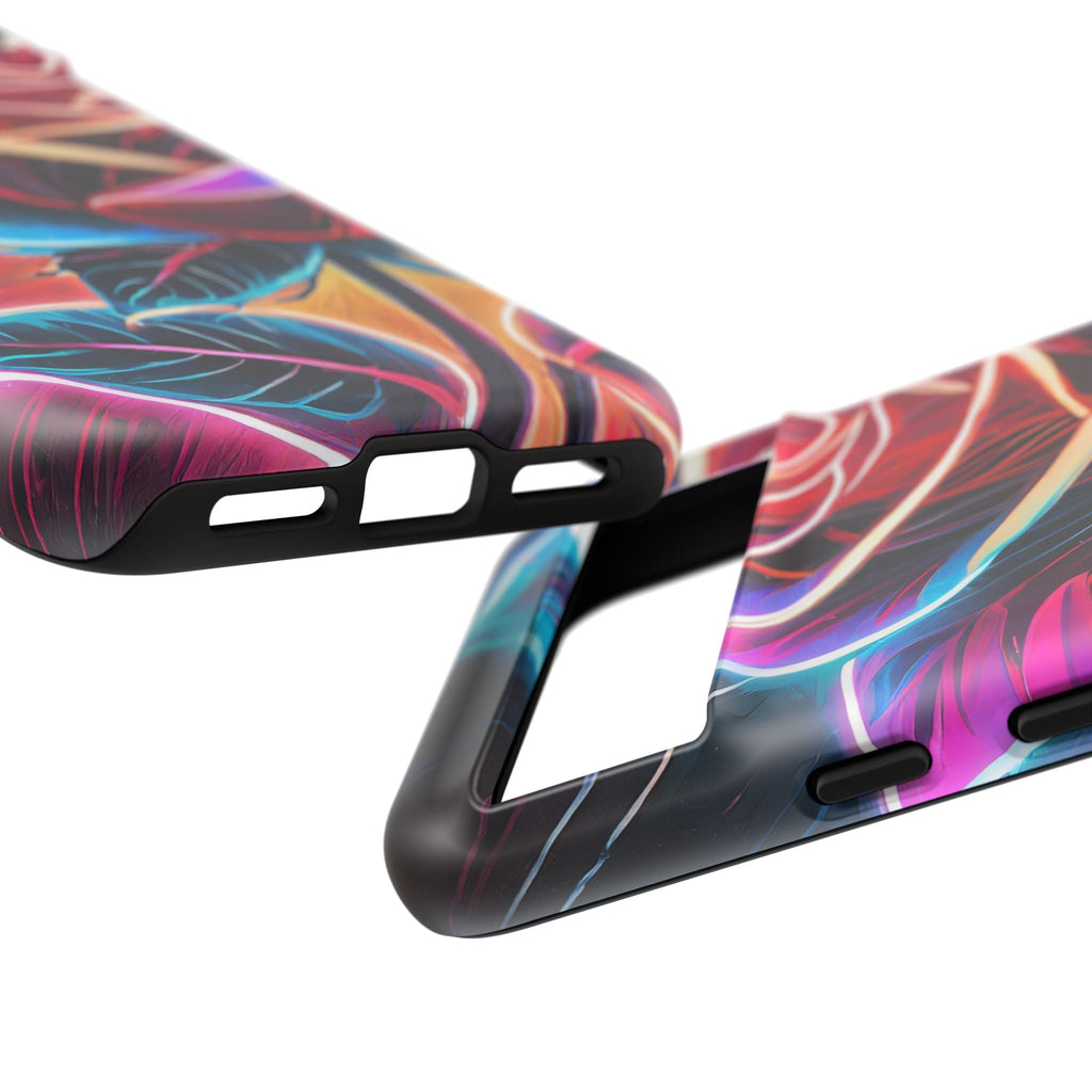 Artistic Neon Rose Tough Phone Case