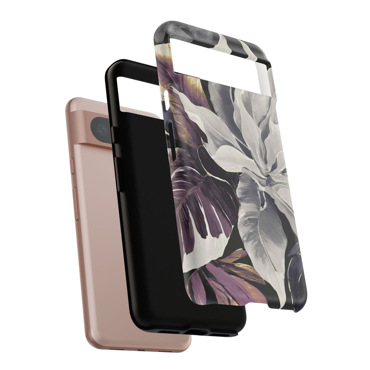 White & Plum Floral Tough Phone Case