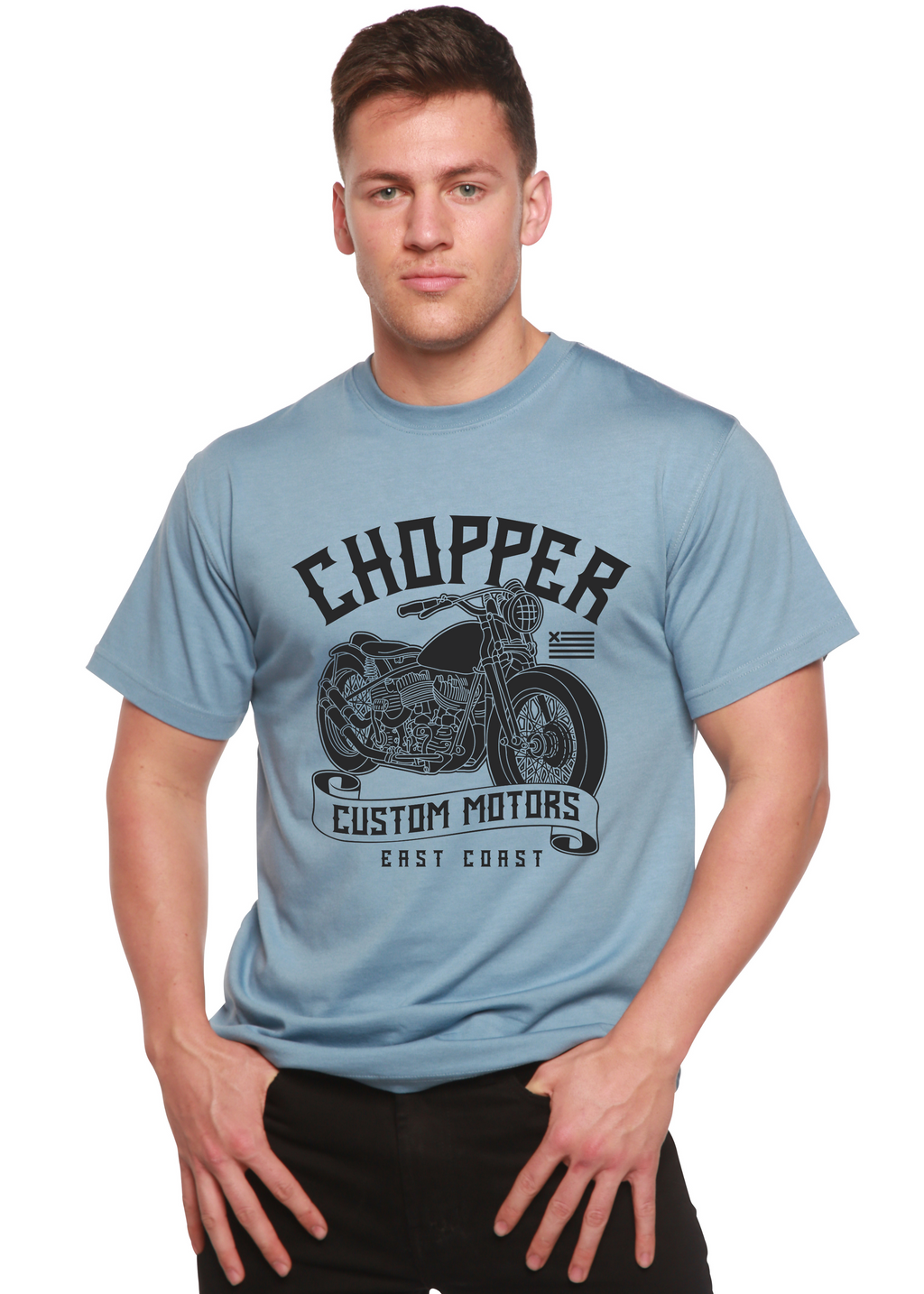 Chopper Custom Motors Men's Bamboo Viscose/Organic Cotton Short Sleeve Graphic T-Shirt