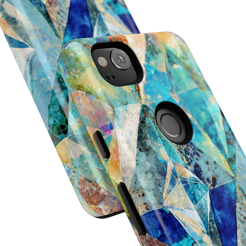 Diamond Blue Abstract Tough Phone Case