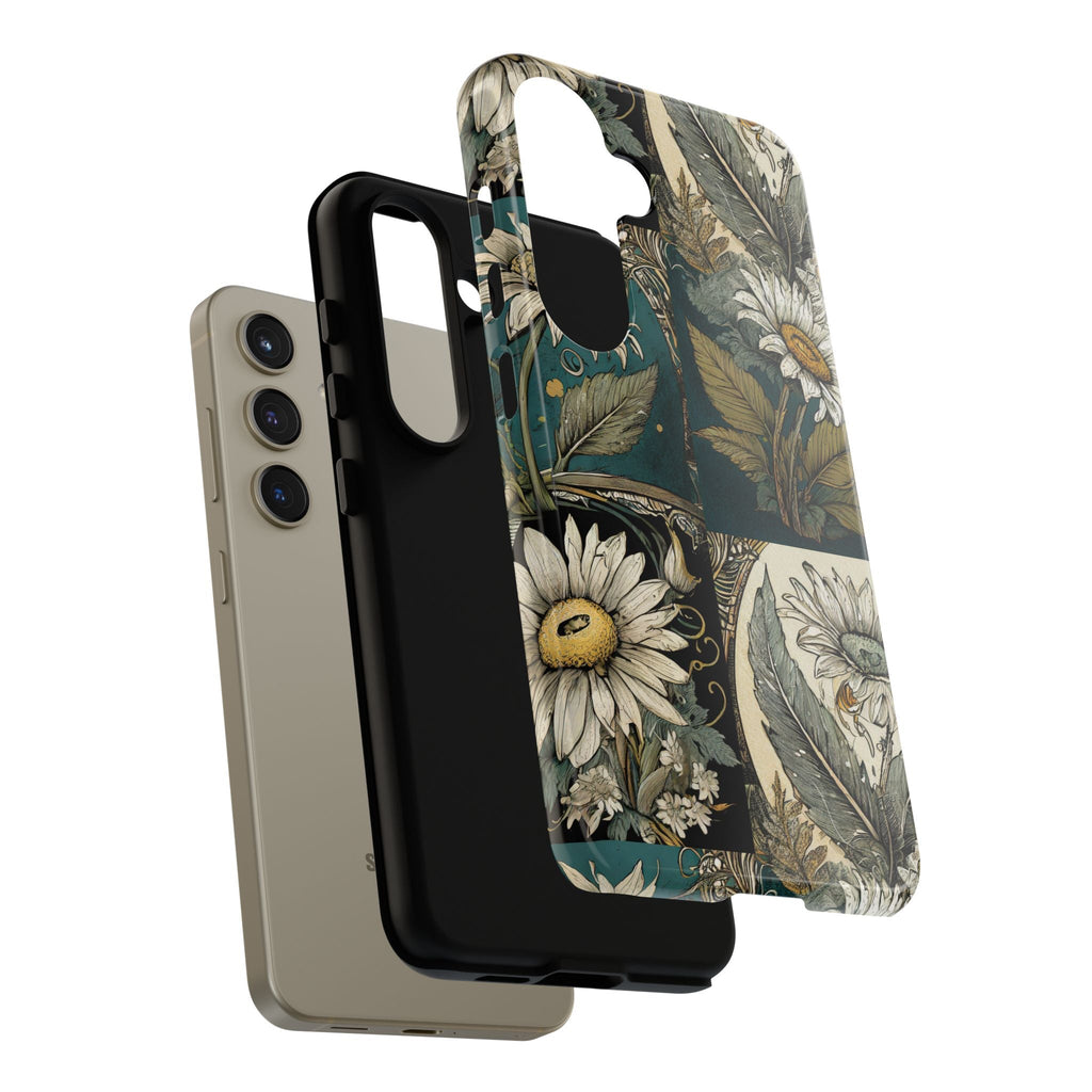 Abstract Teal Daisy Tough Phone Case