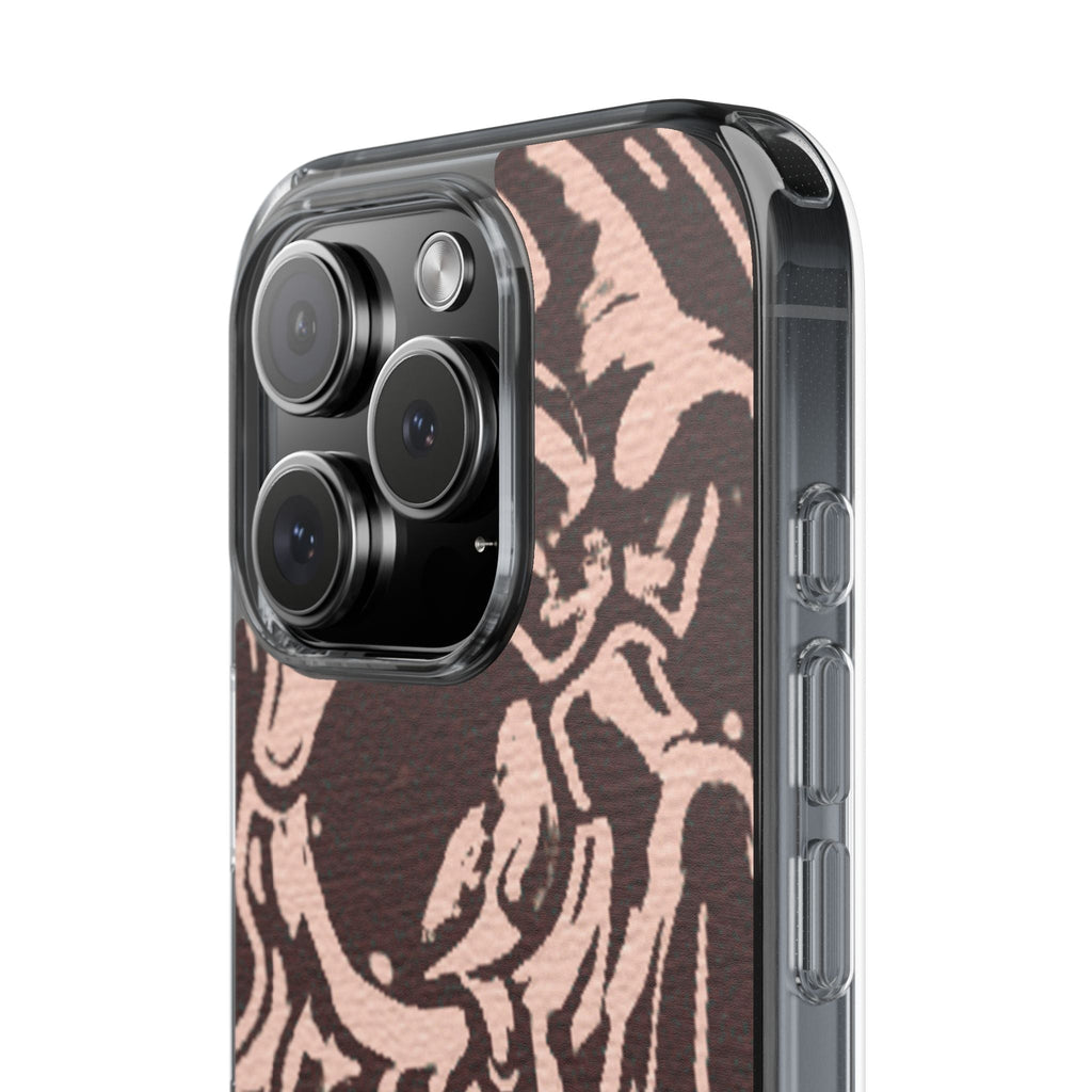 Gothic Abstract Skull Clear Phone Case