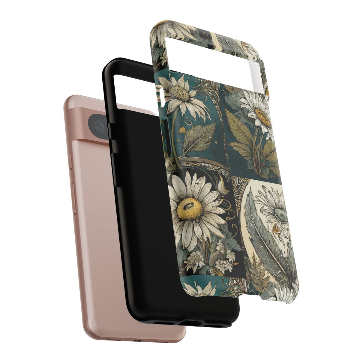 Abstract Teal Daisy Tough Phone Case